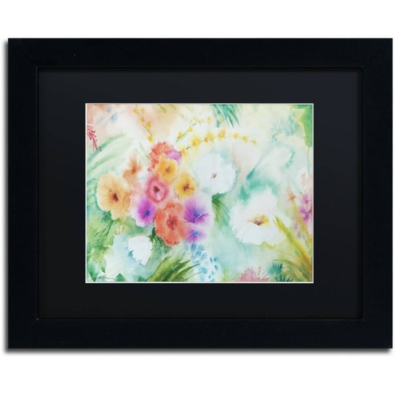 Trademark Fine Art "Napa Garden" Canvas Art by Sheila Golden Black Matte, Black Frame