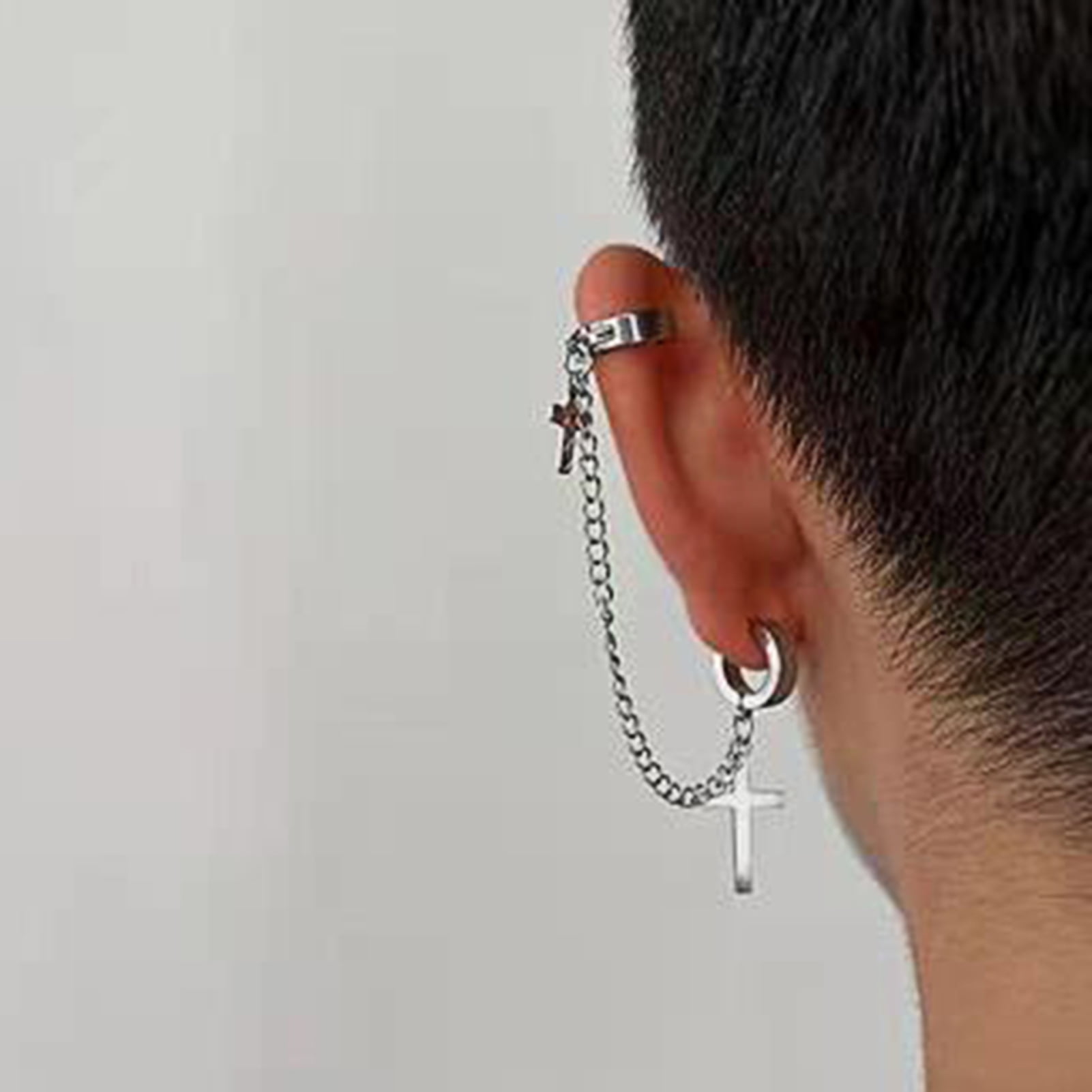 Multi Black Magnet Chumbak Stud Earring hoops earrings for men Ear rings  combo vs silver steel
