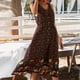 thumbnail image 2 of Vestido Floral De Verano, Vestido Floral Midi Con Dobladillo Con Volantes Sin Mangas Con Cuello En V Para Vacaciones YLSHRF Otros, 2 of 6