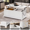 thumbnail image 5 of 48” Lift Top Coffee Table, Coffee Tables with Storage and Fence Design, Center Table for Home Office, White, 5 of 7