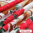 thumbnail image 5 of SASTYBALE Christmas Tablecloth Rectangle,Jacquard Fabric Christmas Table Cloth with Poinsettia Flowers, Spillproof Table Cover for Winter Holiday Dinner Decor, 5 of 7