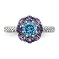 thumbnail image 4 of 2.5mm 925 Sterling Silver Polished Prong set Stackable Amethyst and Blue Topaz Ring Size 5 Stackable Ring for Women, 4 of 6