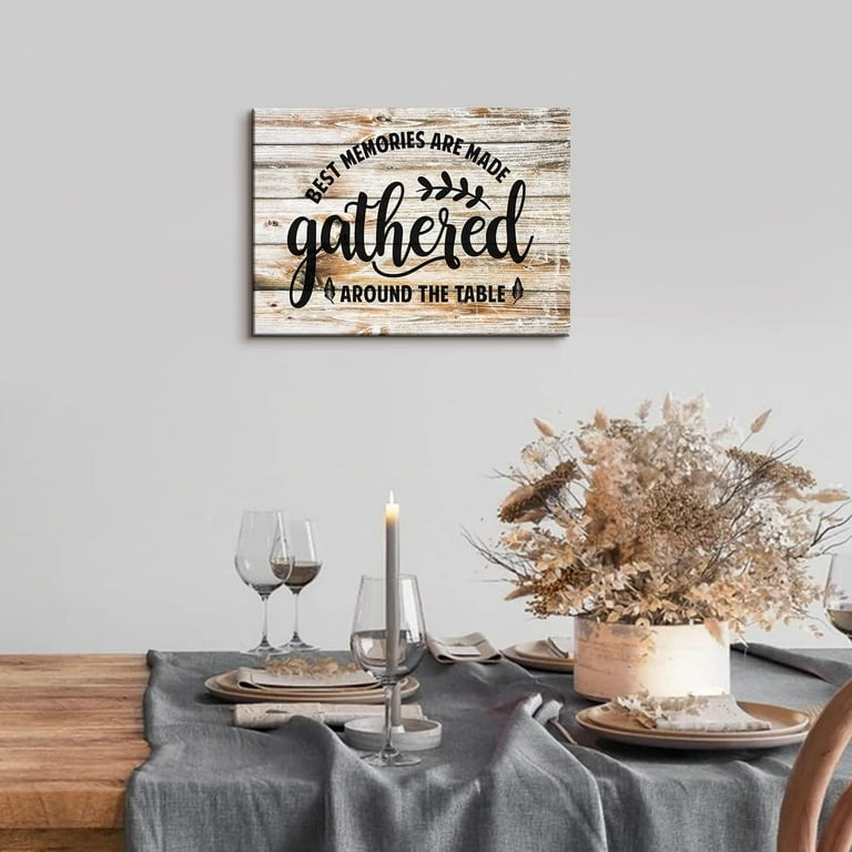 Gather Sign, Dining Room Wood Sign, Farmhouse Kitchen Wall Decor, Large Framed Signs, newest Rustic Wood Kitchen Signs