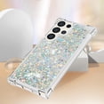 thumbnail image 5 of Case for Samsung Galaxy S24 Ultra Case Glitter Liquid Cute Clear Phone Case Floating Quicksand Shockproof Protective Bumper Soft TPU Case for Samsung Galaxy S24 Ultra Love Sliver YB, 5 of 14