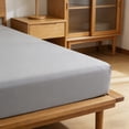 thumbnail image 3 of Fitted Bed Sheet Polyester Non Slip Elastic Double Bed Size 78.74X70.86In Blue for Mattress Protection, 3 of 7