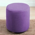 thumbnail image 4 of Stretch Ottoman Slipcovers Round Ottoman Covers Removable Footstool Covers Storage Ottoman for Living Room -, 4 of 6