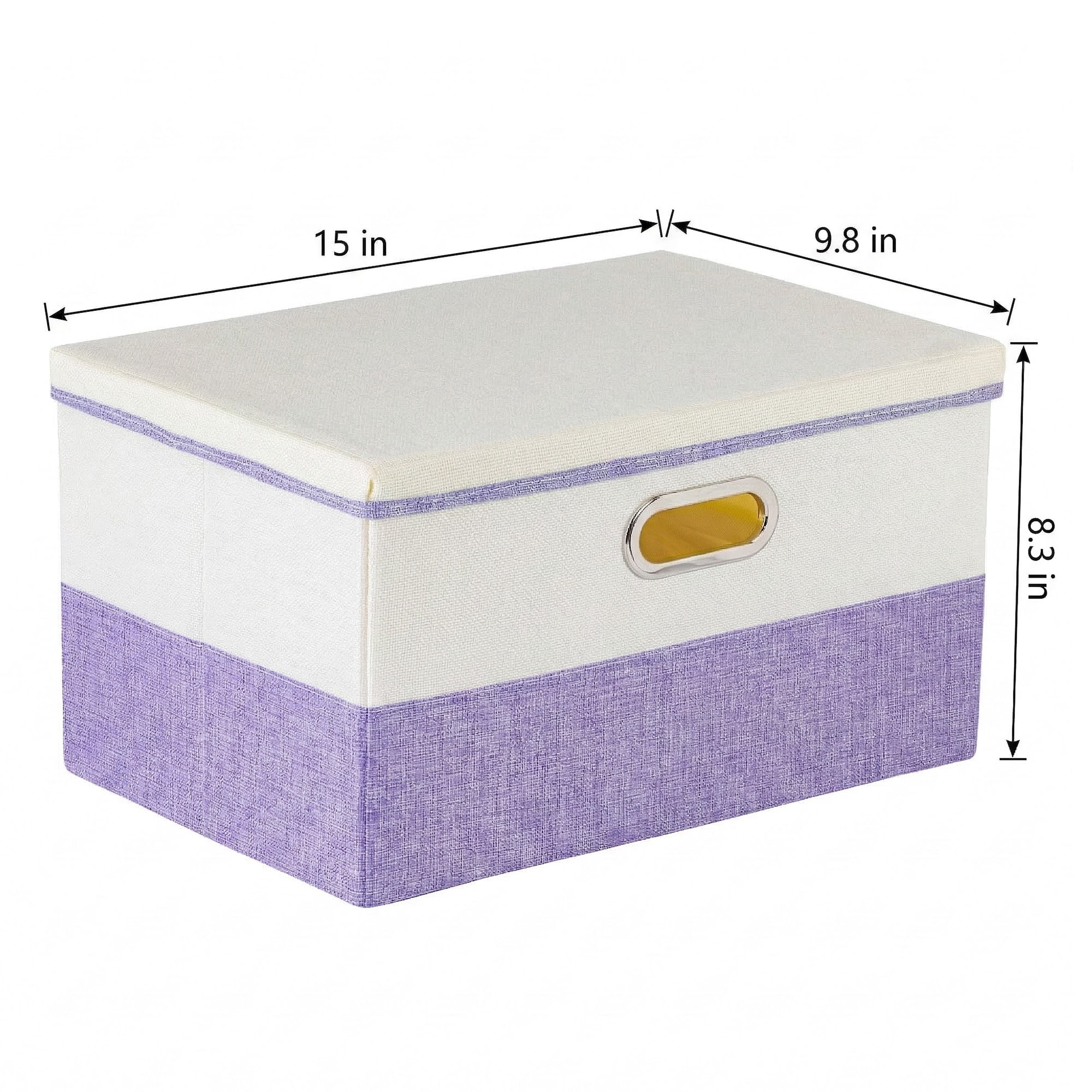 Unique Bargains Fabric Storage Bin with Lids Purple 15*9.8*8.3in
