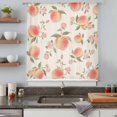 thumbnail image 5 of Peach Sheer Curtains 72 Inches Long, Spring Floral Green Leaf Botanical Pink Fruit Rustic Light Filering Curtains, Breathable Simi Curtain Privacy Drapes for Living Room Bedroom Window Treatment, 5 of 9