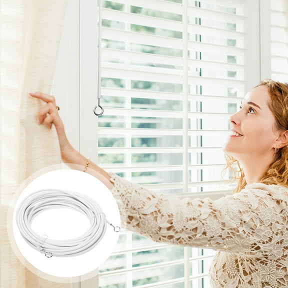 BRIGHTFUFU Curtain Rope PVC Cable For Hanging Curtains Outdoor Use Home Decor 1Set