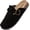 Black, variant on Suede Clogs for Women Men Cork Footbed Mules with Arch Support,Adjustable Buckle Closed Toe Slip-On Slippers, Comfortable Non-slip Rubber Sole House Sandals for Casual Indoor Outdoor Wear