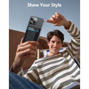 ExtreLife Magnetic Card Holder, Magnetic Wallet Compatible for iPhone 17/16/15/14/13/12 Series, Phone Wallet with Adjustable Stand, Black Gray