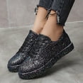 thumbnail image 4 of Carnival Shoes Women Fashion Glitter Slip On Casual Party Evening Lace Up Flat Loafers Sparkly Ankle Shoes, 4 of 9