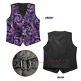 thumbnail image 6 of Uourmeti Purple Bat Swirl Dress Woven Fabric Button Slim Fit Mens Formal Waistcoat for Business Corporate, 6 of 7