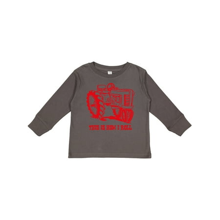 

Inktastic This is How I Roll Tractor RED Gift Toddler Boy or Toddler Girl Long Sleeve T-Shirt