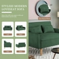 thumbnail image 4 of Sobaniilo 47" Small Modern Loveseat Sofa, Mid Century Linen Fabric 2-Seat Sofa Couch Tufted Love Seat with Back Cushions and Tapered Wood Legs for Living Room, Bedroom and Small Space (Green), 4 of 6