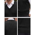 thumbnail image 7 of DARING DIVA Men's Solid Cable Knit V-Neck Ribbed Pullover Sweater Vest M Black, 7 of 7