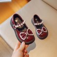 thumbnail image 1 of Zapatos de cuero negro para niñas Zapatos de cuero blanco Zapatos de princesa de alto rendimiento Zapatos de bebé súper suaves para primavera y otoño, 1 of 6