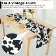 thumbnail image 4 of Jokapy Farmhouse Black and White Cow Print Linen Table Runner, 13" x 72", 2 Count, 4 of 8