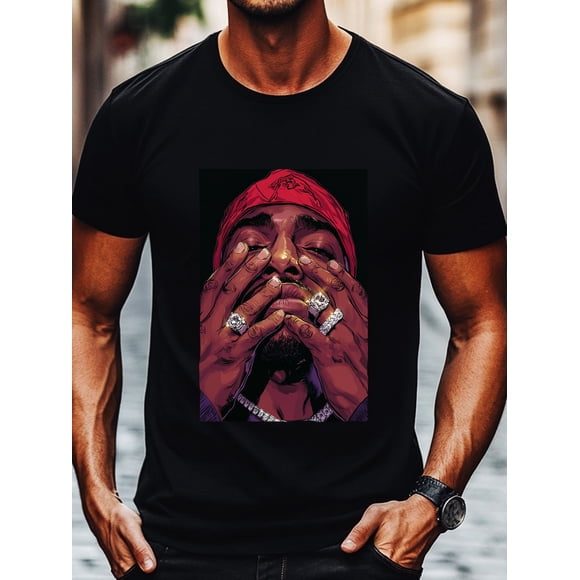 Jeune Homme, T-Shirt pour Hommes, Tee-Shirt Décontracté en Coton à Col Rond, Lavable en Machine, Mode Urbaine d'Été pour Adultes, Mode Urbaine
