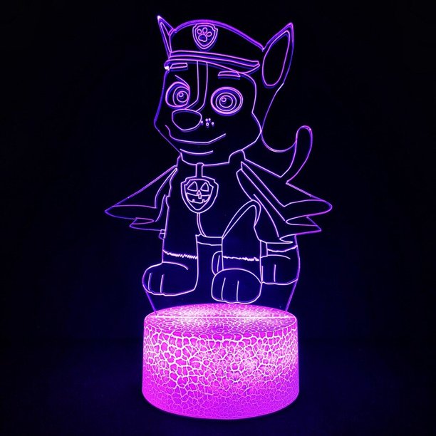 Paw Patrol Dog Anime LED Night Light Model decoration Kids Toy 3D desk lamp pat patrouille Children's Toys Birthday Gift heqiyong LED