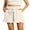 02-C-Ivory white, variant on Women's Shorts Butterfly Leaf Frenulum Summer High Waisted Shorts with Pocket Casual Shorts Ruffle Hem Shorts Black L