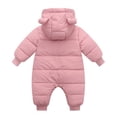 thumbnail image 3 of Esho Baby Girls Boys Winter Hooded Snowsuits Romper Bodysuits Newborns Warm Down Bodysuits Outfits 0-18M, 3 of 3
