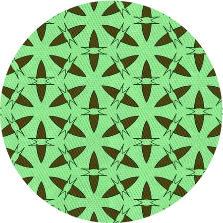

Ahgly Company Indoor Round Patterned Stoplight Go Green Area Rugs 4 Round