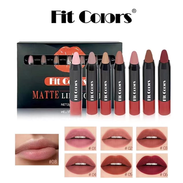 Hot6sl Ofertas y Liquidaciones Combinación de Tres Lápices Labiales, Dos Lápices Labiales Mate y Unlápiz Labial Hidratante, 2 Gx 7
