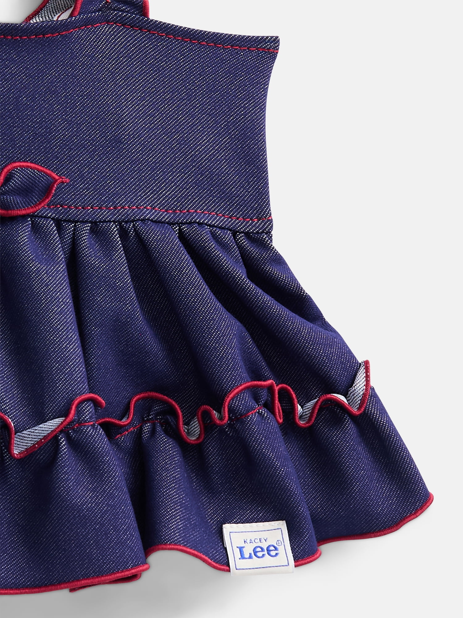 Kacey Lee Denim Strappy Pet Dress for Cats and Dogs, Blue, Medium