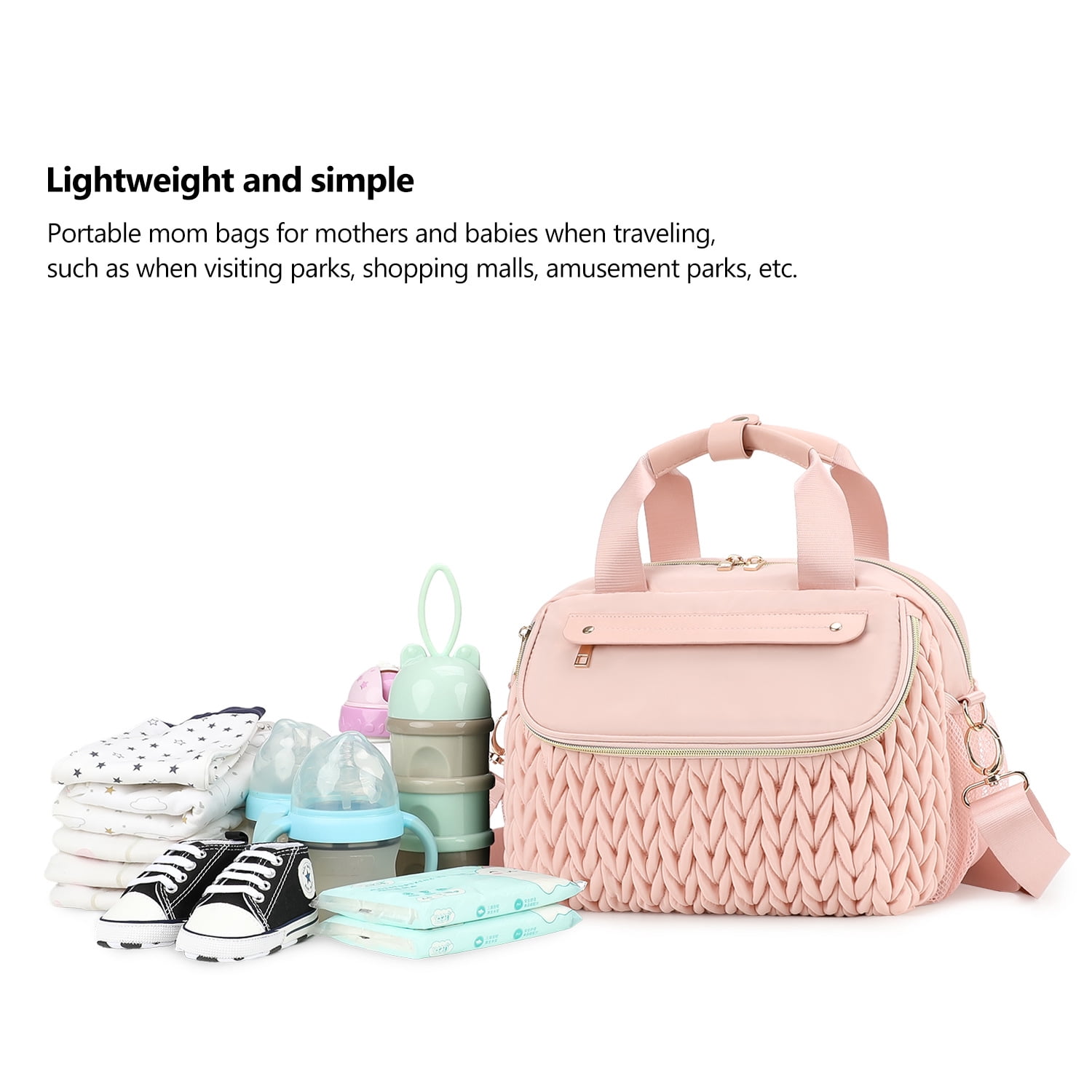 Sunyuer Diaper Bag Tote, Quilted Multifunction Waterproof Hospital Bag for Labor Delivery, Travel Large Capacity Diaper Tote