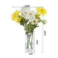 thumbnail image 3 of Enova Home Artificial Silk Daisy Fake Flower Arrangement in Clear Rectangle Glass Vase for Home Decór (Cream Yellow), 3 of 4