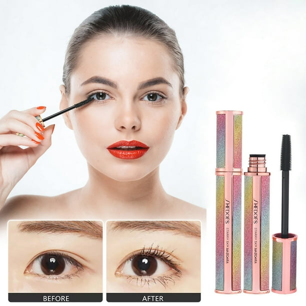 Fiudx Máscara de Pestañas Larga, Tinte para Ojos Extra Denso, Fórmula Resistente Al Agua con Fibra para Ojos, Aspecto Natural Durante Todo El Día, Uso Diario, Ideal para Actividades Acuáticas, Suave
