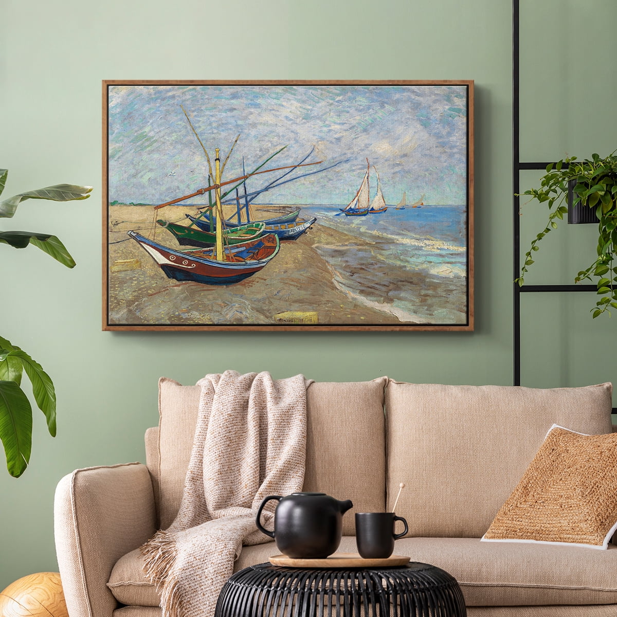 Vintage Landscape-CXLVIII By Wexford Home Framed in Walnut Wood Gallery Wrapped Canvas 17 in. x 25 in.