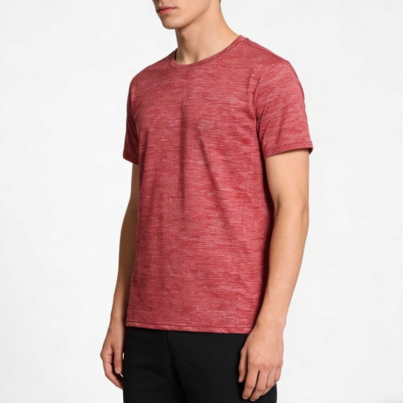 Bnwani Mens Shirts Moisture-Wicking Tee Quick Dry Solid Color Shirts Wine 4XL