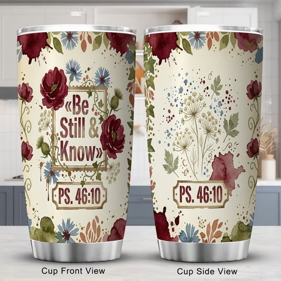 christian Tumbler 20oz Travel Coffee Cup with Lid Christian Faith Gift for Her