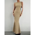 thumbnail image 3 of Biekopu Women’s Knit Long Dress Sleeveless Round Neck Solid Color Tank Dress Cocktail Party Dress, 3 of 9