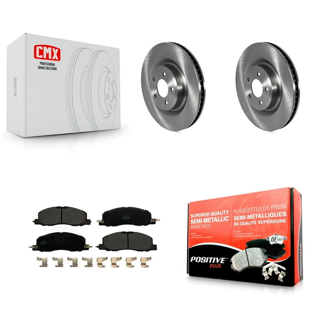 Transit Auto Front Disc Brake Rotors and Semi-Metallic Pads Kit for Car Ford Explorer Lincoln Aviator with 345mm Diameter Rotor Standard Brakes K8F-103800