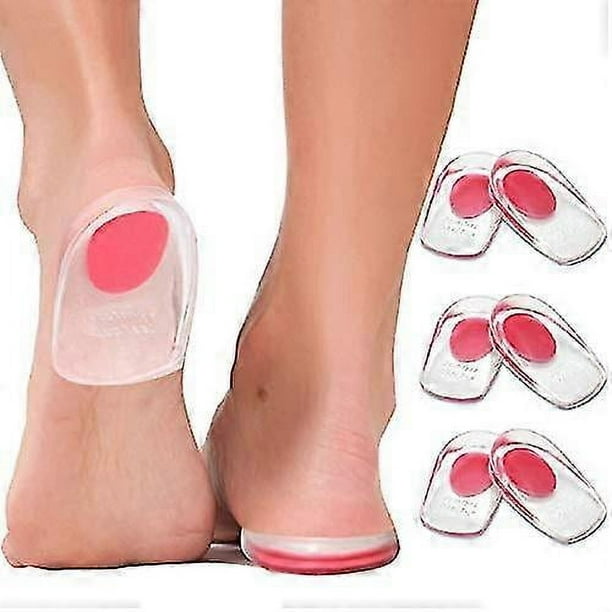 3 pares de plantillas de gel para talón, plantillas de gel de silicona para fascitis plantar, dolor de talón, espolón óseo y dolor de Aquiles.