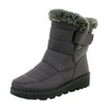 thumbnail image 5 of Mepaouo Womens Winter Snow Boots Fleece Lined Warm Slip on Short Boots Waterproof Ankle Booties, 5 of 6