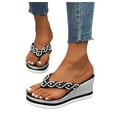 thumbnail image 1 of Dakaela Women's Platform Flip Flop Rhinestones Arch Support Summer Thong Sandals Soft Cushion Slippers, 1 of 7