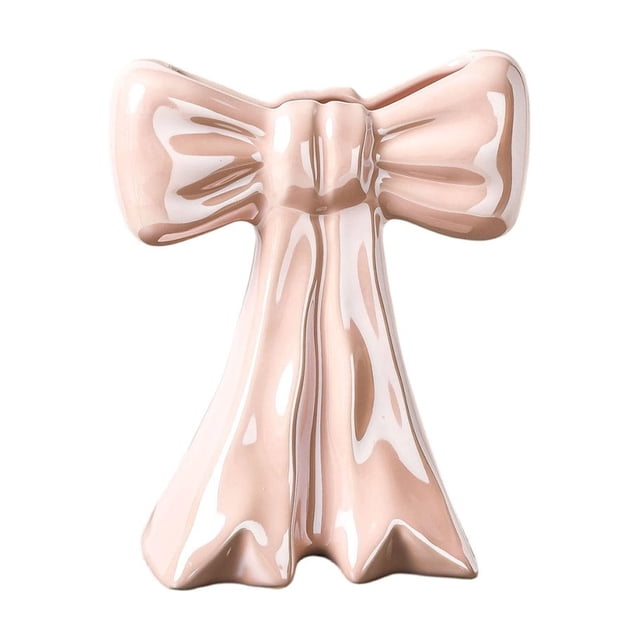 Pink Ceramic Vase 7.5X5.9X3.1Inch For Living Room Bathroom Home Decor Flower Arrangement Table Centerpiece Decor Pink