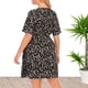 thumbnail image 5 of Puntoco Vestido De Manga Corta Con Cuello En V, Vestido De Talla Grande Con Estampado Floral Suelto Y Manga Corta Para Mujer Negro Xxl, 5 of 9