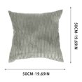 thumbnail image 3 of PONPRNGY Throw Pillow Covers Decorative 1Pc Soft Velvet Corduroy Striped Square Cushion Cover for Bench Couch Decor, 19 x 19 inch, 3 of 7