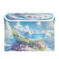 thumbnail image 7 of Yayeee Collapsible Storage Bin with Lid Fabric Closet Decorative Basket with Handles, Crystal Ocean, 7 of 7