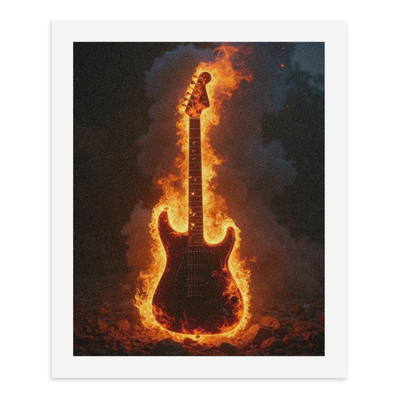 Paint by Numbers Kit for Adults, Electric Guitar Ablaze Fiery Rock Paint by Numbers, Easy Paint by Numbers Kit for Adults Beginner, DIY Adult Paint by Number Kits on Canvas, Home Decor
