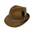 thumbnail image 1 of Beer Theme Pork Pie Hat Homburg Hat Feather Widget Lovely Gentlemen Headdress Hat Trilby for Gentlemen, 1 of 5