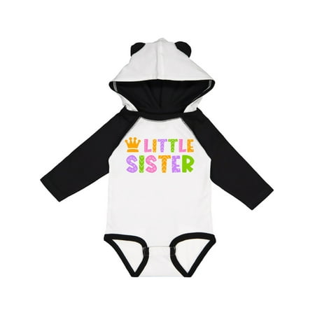 

Inktastic Baby Little Sister with Crown Gift Baby Girl Long Sleeve Bodysuit