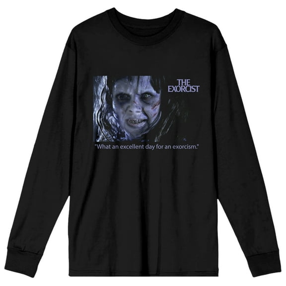 The Exorcist Excellent Day For An Exorcism Crew Neck Long Sleeve Women's Black Tee-XXL
