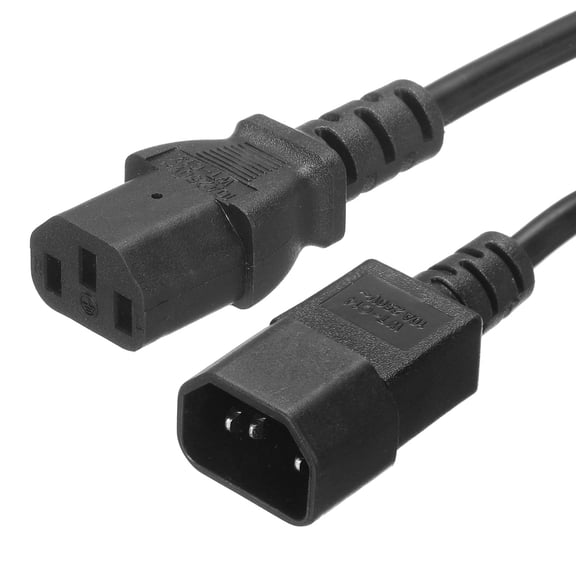 AC Power Cord 3 Prong C14 Male to C13 Female 2.5mm2 1m 3.3Ft 250V 10A PDU Extension Cable