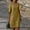 Khaki, variant on Kmdttou Women's Short Sleeve Loose Plain Dresses Women Casual Vacation Style Solid Color Half Sleeve V-Neck Dress